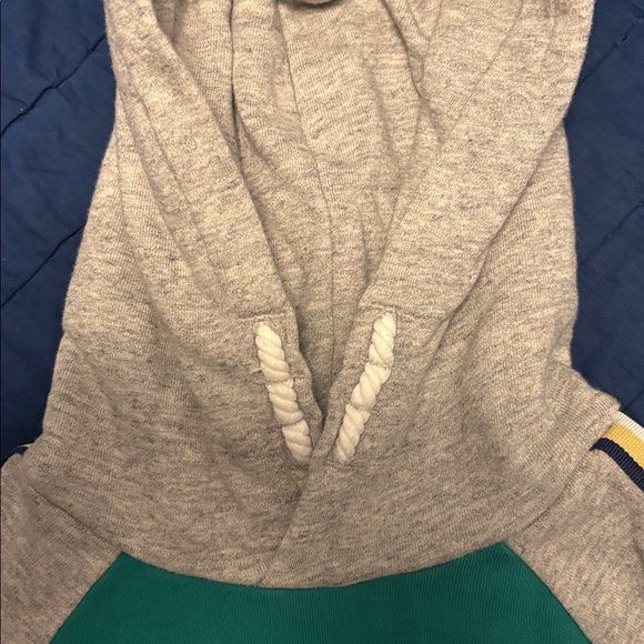 Mini Boden Green and Gray Soccer Appliqué Boy’s Hoodie - Picture 6 of 7